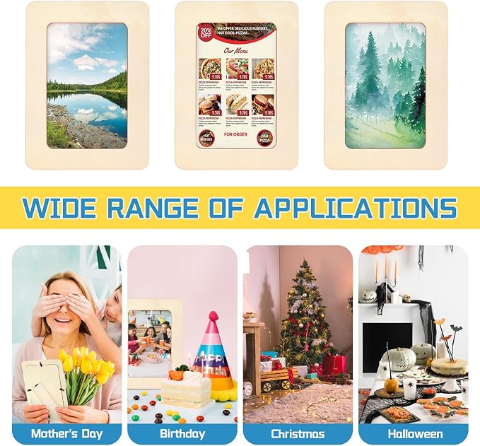 VOKOY 25 Pack Wooden Picture Frames
