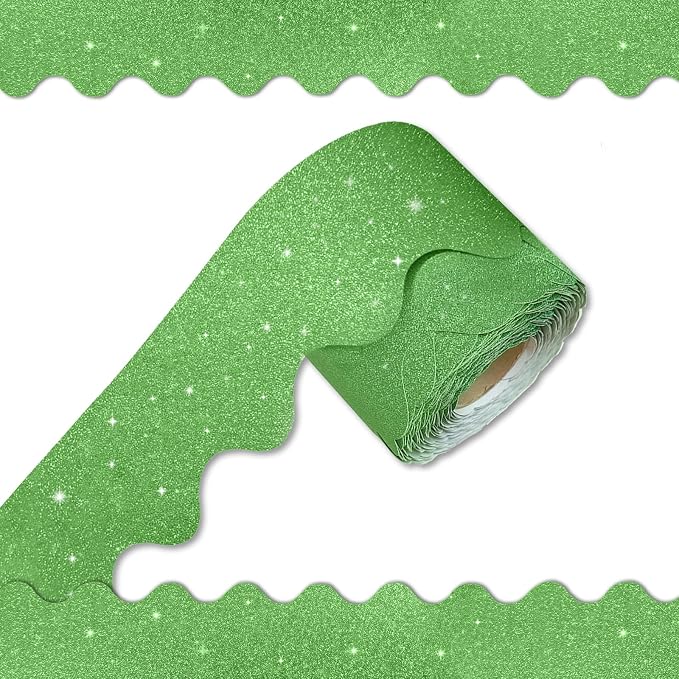 70Ft Shine Bulletin Board Borders，Scalloped Poster Boards Decorations Trim