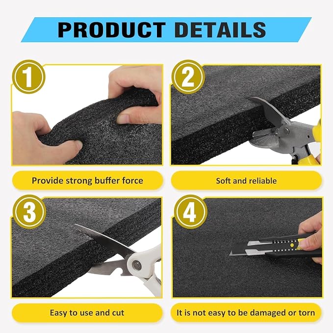 Black Customizable Polyethylene Foam Sheets, Tool Foam Sheet