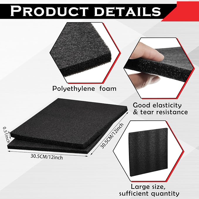 Frienda 16 Pcs Polyethylene Foam Sheet, Cases Craft Shipping Moving and Storage