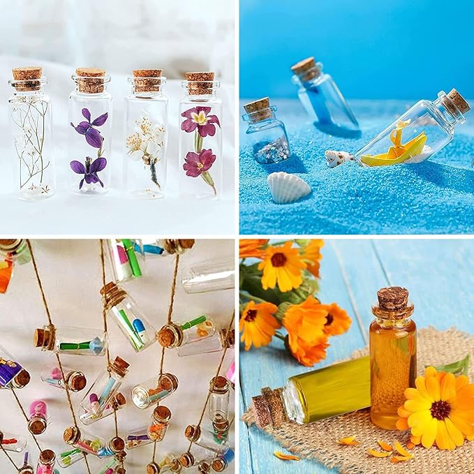 60 Pcs 0.5ml Mini Small Glass Bottles