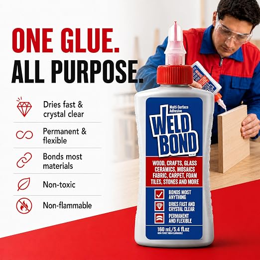 Weldbond Multi-Surface, Non-Toxic Glue, Bonds Most Anything! Use as Wood Glue or