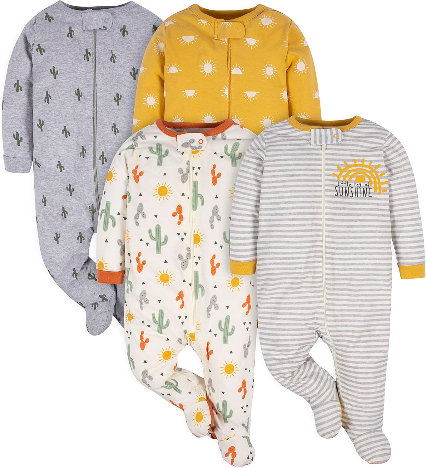 Gerber Baby Girls 4 Pack Sleep 'N Play Footie