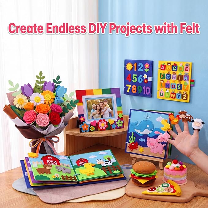 Reginary 120 Pcs 10 x 20 Inch Felt Sheets Bulk