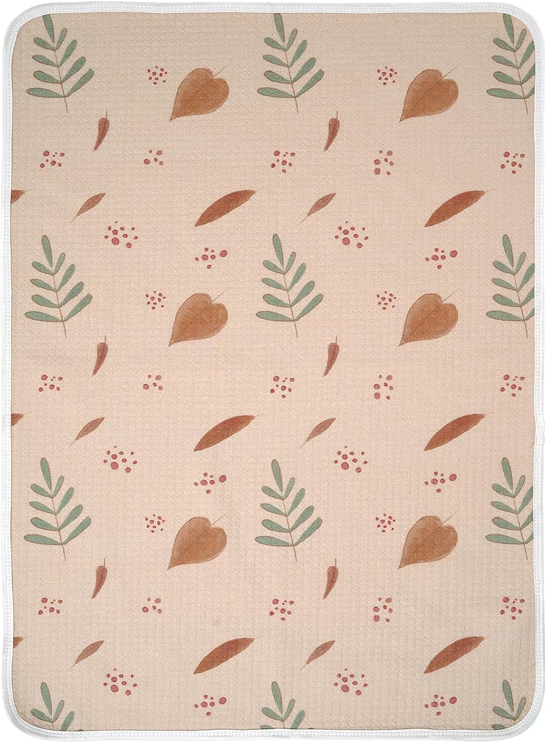 haakaa Waterproof Changing Pad Liners, 100% Cotton, Soft & Breathable (1pc, 19.5" x 27.5" Love Leaves)