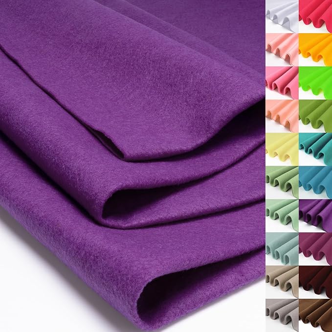 XSEINO Soft Felt Fabric, Large Single Piece, 36x108 Inch, 1.4mm Thick Fuchsia