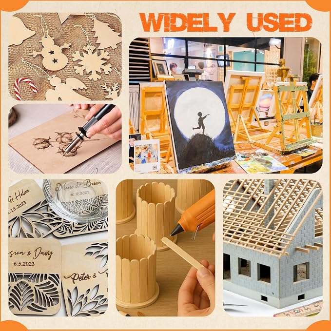 Natural Wood Craft Wood Square Dowel Rods Balsa Wood Sheets Smooth Popsicle Art