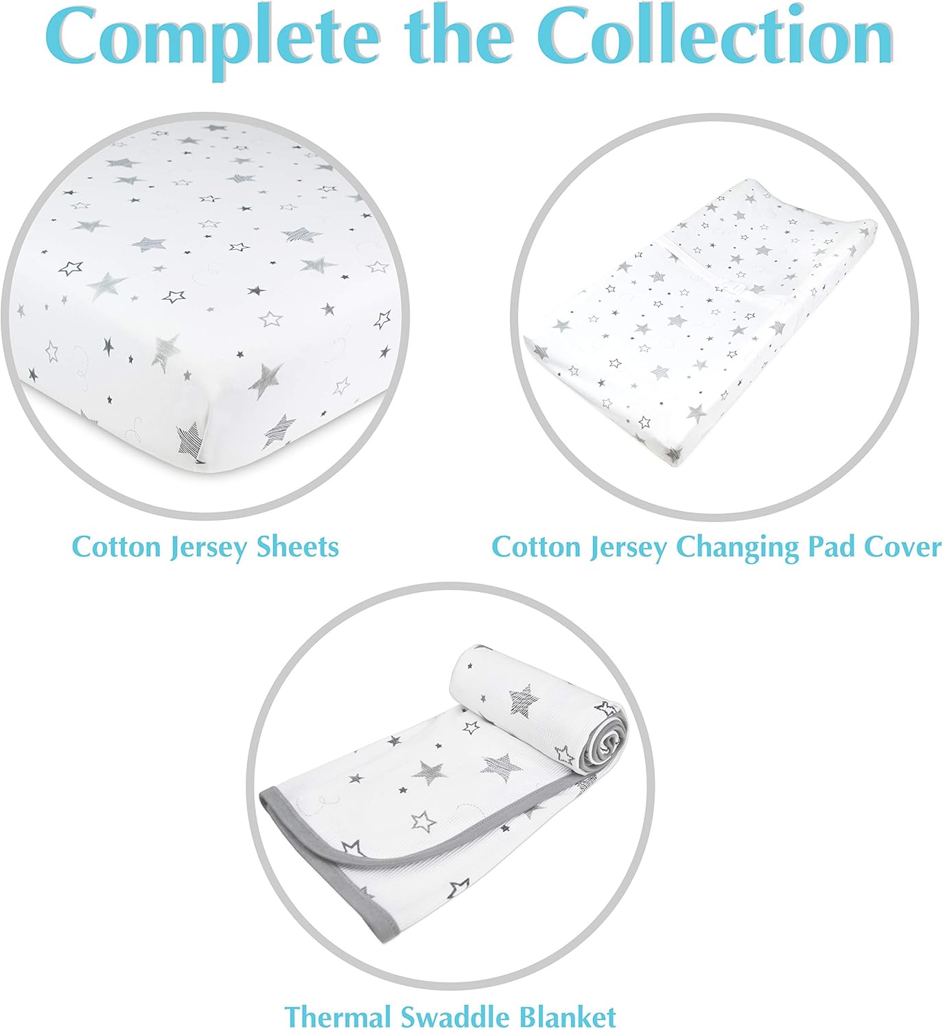 American Baby Company 100% Natural Cotton Fitted Cradle/Bassinet Sheet 36" x 18" - Soft, Breathable & Hypoallergenic Bed Sheet, Super Stars, Neutral for Boys & Girls