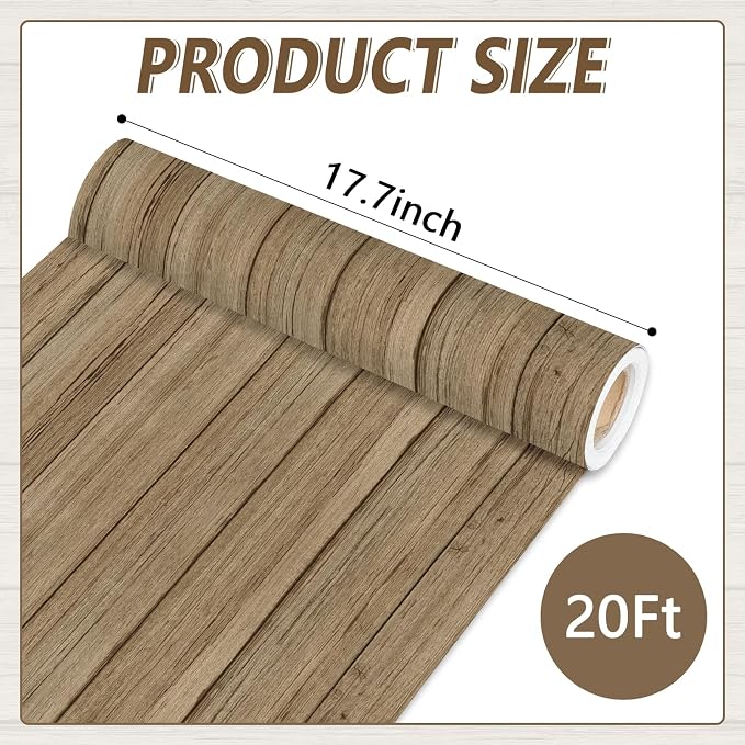 Qyeahkj Wood Grain Bulletin Board Paper Roll Rustic Bulletin Board Background