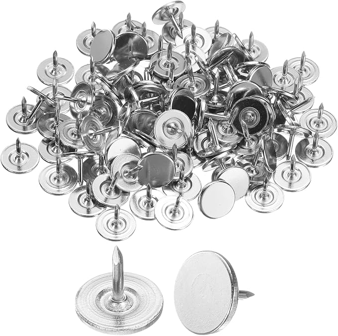 uxcell 150Pcs Upholstery Tacks, 11mmx10mm Flat Head Thumb Tack Decorative