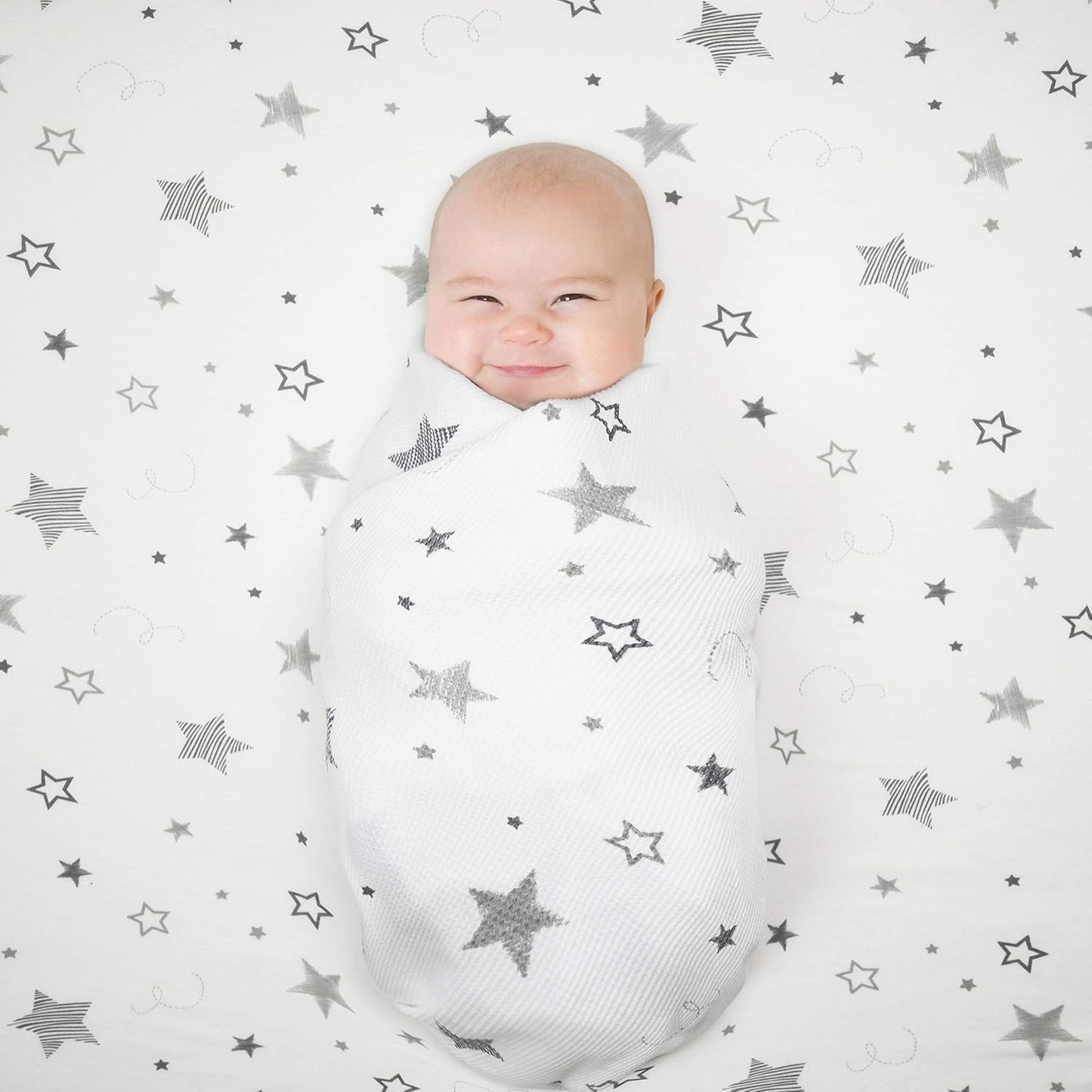 American Baby Company 100% Natural Cotton Fitted Cradle/Bassinet Sheet 36" x 18" - Soft, Breathable & Hypoallergenic Bed Sheet, Super Stars, Neutral for Boys & Girls