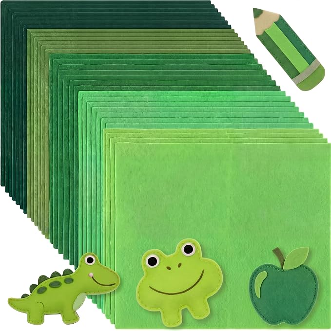Peryiter 150 Pcs Back to School Green Felt Fabric Sheets Bulk
