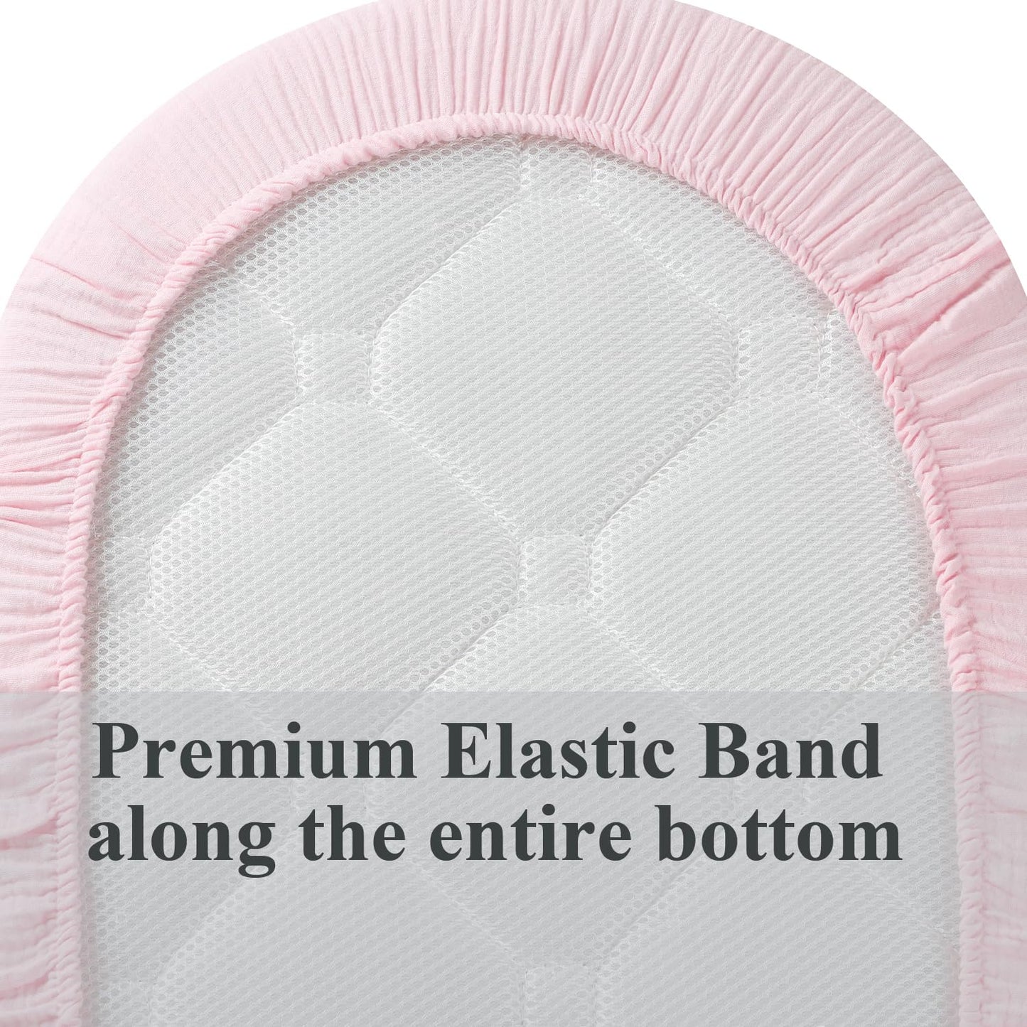 Muslin Bassinet Sheet Compatible with UPPAbaby Bassinet, 2 Pack Cotton Stylish Boho Fitted Bassinet Sheets for Baby Grey & Pink