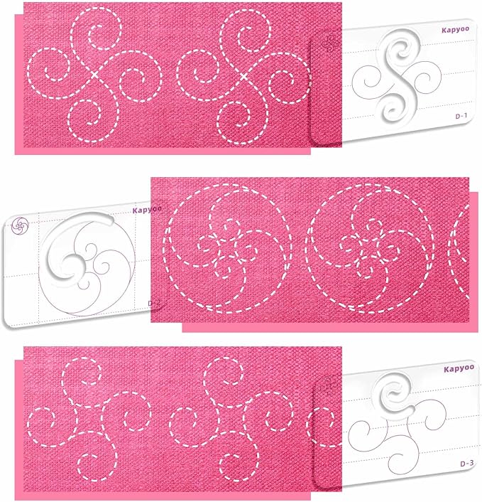 3Pcs Free Motion Quilting Templates