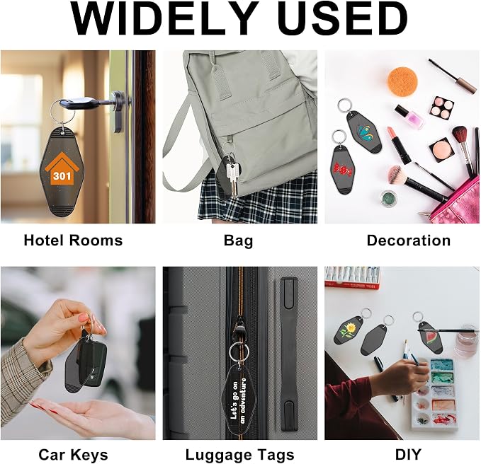 Yoption 20pcs Blank Motel Keychain Bulk