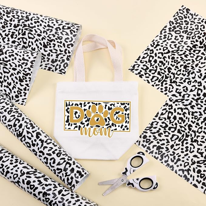 Tintnut Black White Leopard Heat Transfer Vinyl, easy cut & weed, stretch