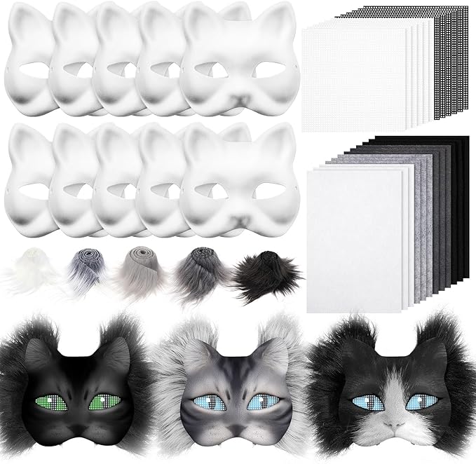Seenelling DIY Therian Mask Kit Blank Cat Mask