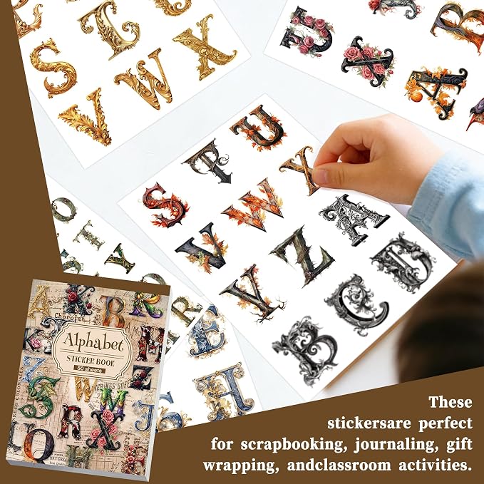 Alphabet & Number Stickers, 50 Sheets Vinyl Letters