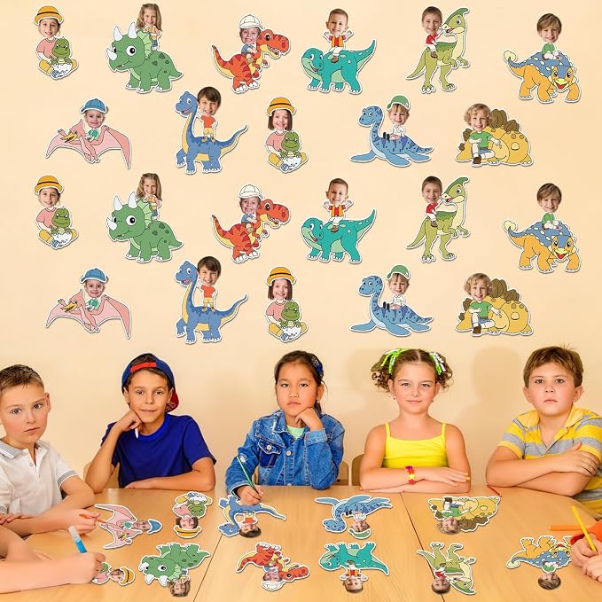 60pcs Dinosaur Theme DIY Cutouts Dinosaur Bulletin Board Decoration Set Cute