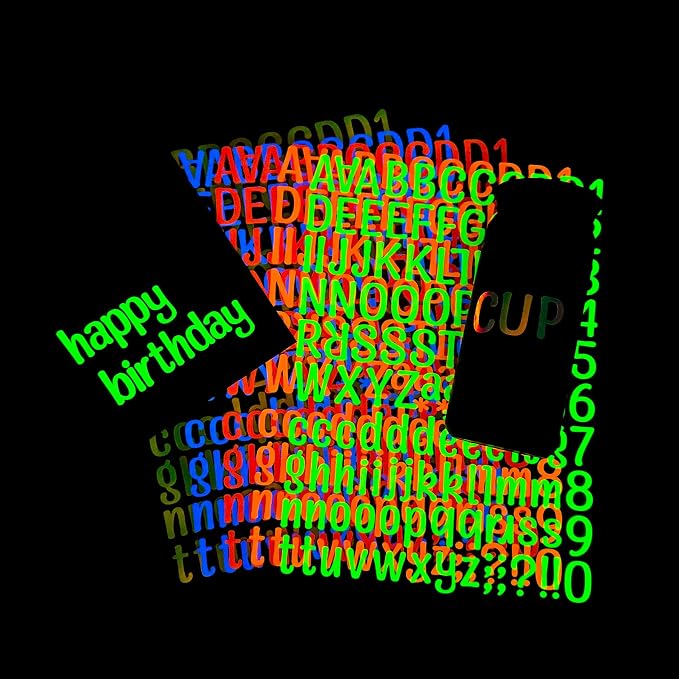 9 Sheets Glow in The Dark Letter & Numbers Stickers