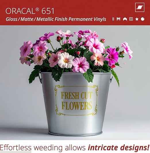 ORACAL 651 Matte Metallic Gold Vinyl Durable Roll Easy to Weed Permanent