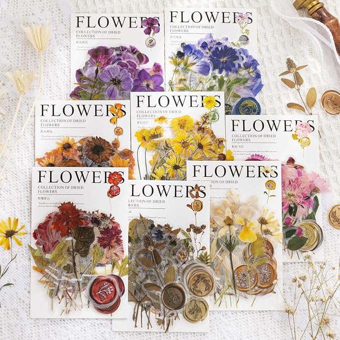Yoksas Pressed Flower Wax Seal Stickers Set