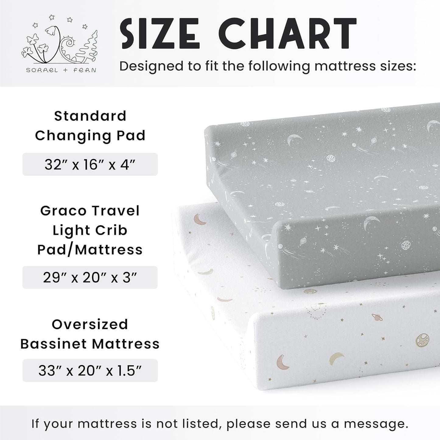 Baby Changing Pad Cover 2-Pack for Boys, Girls (Galaxy, Moon and Stars) - Premium Fitted Sheets Baby Diaper Changing Table Cover - Buttery Soft Cotton Blend