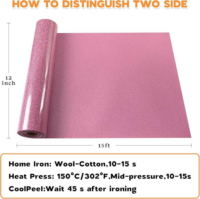 HTVVETUR Glitter Heat Transfer Vinyl
