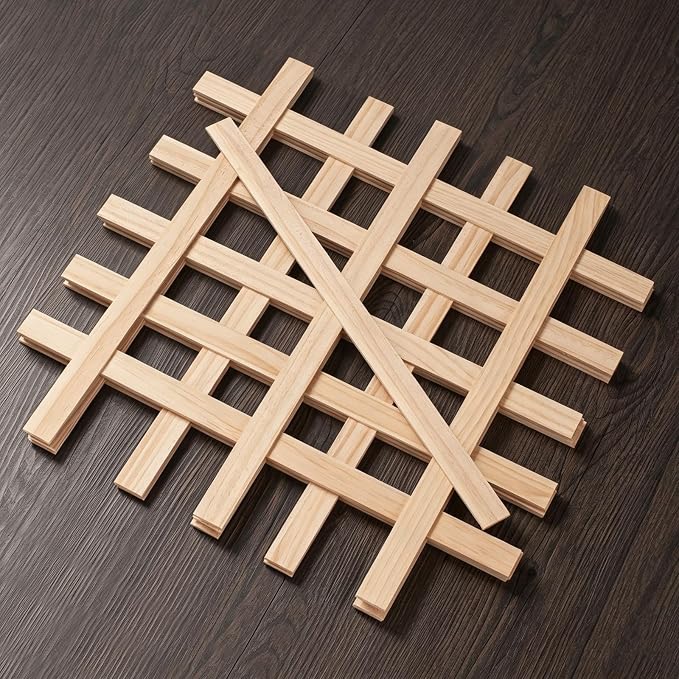 Wooden Dowels for Crafts, Wood Slats Trim Strips for Wall 1/8" × 1" × 17.5"