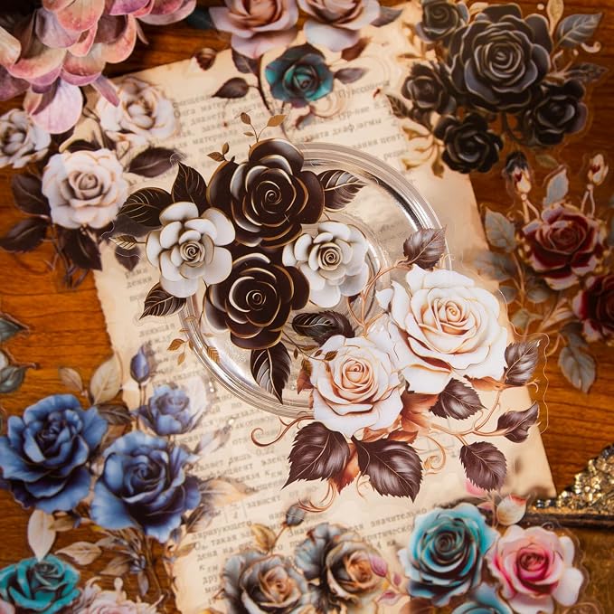 Yoksas Large Vintage Rose Stickers
