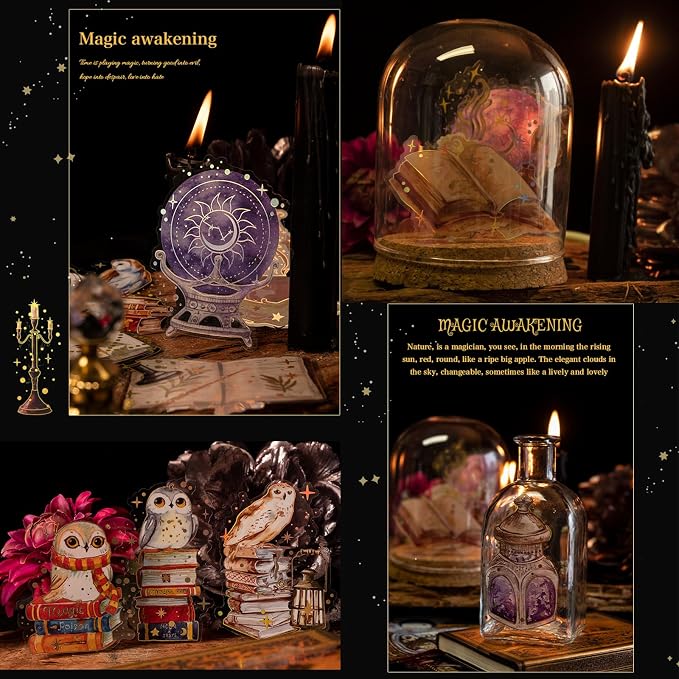 Yoksas Vintage Gold Foil Holographic Magic Witchy Big Stickers