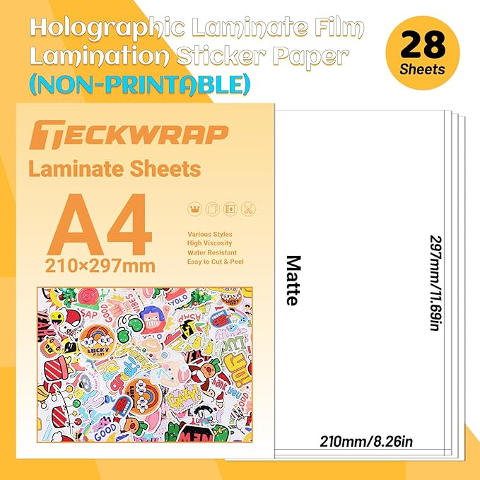TECKWRAP Matte Laminating Sheets clear laminate sheets Sticker Paper