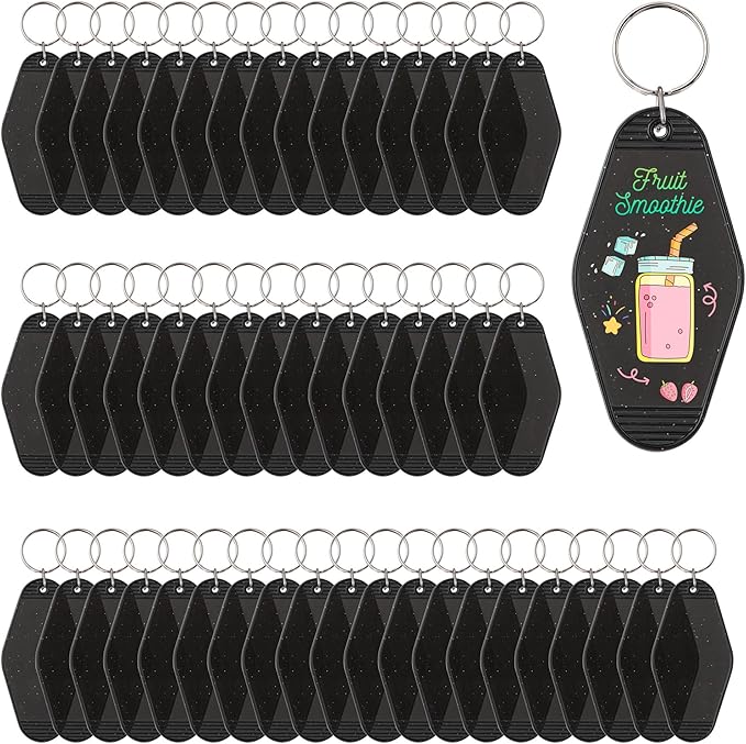 Yoption 50pcs Blank Motel Keychain Bulk