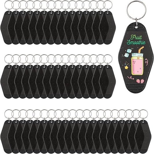 Yoption 50pcs Blank Motel Keychain Bulk