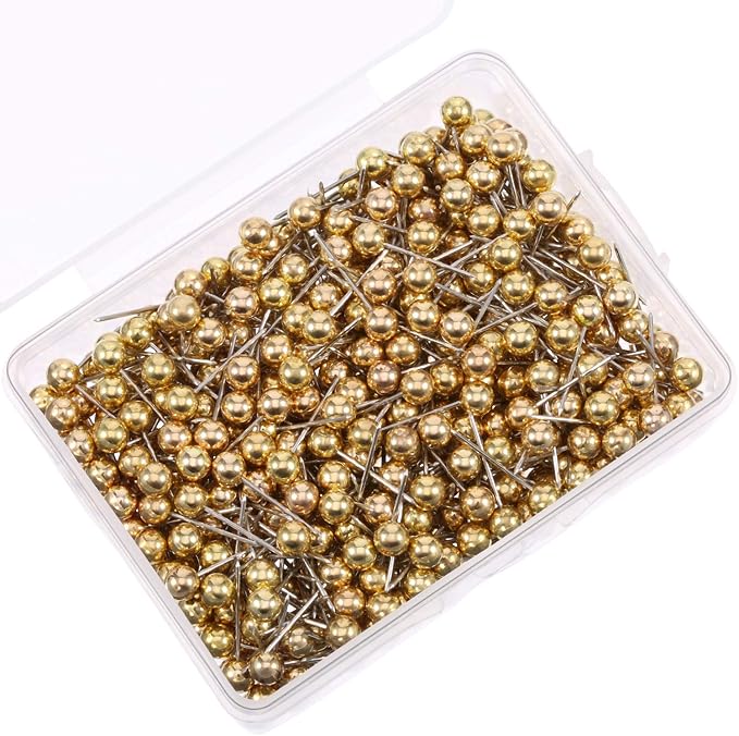 WILLBOND 500 Pack Map Push Pins Map Tacks Small Round Head Push Pins Thumb Tacks