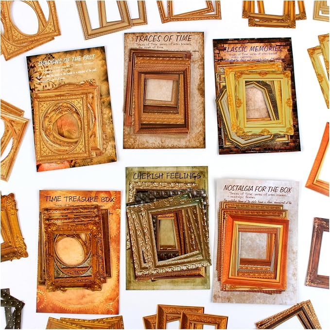 180 Pieces Vintage Scrapbook Picture Frame Cutouts Paper Stickers