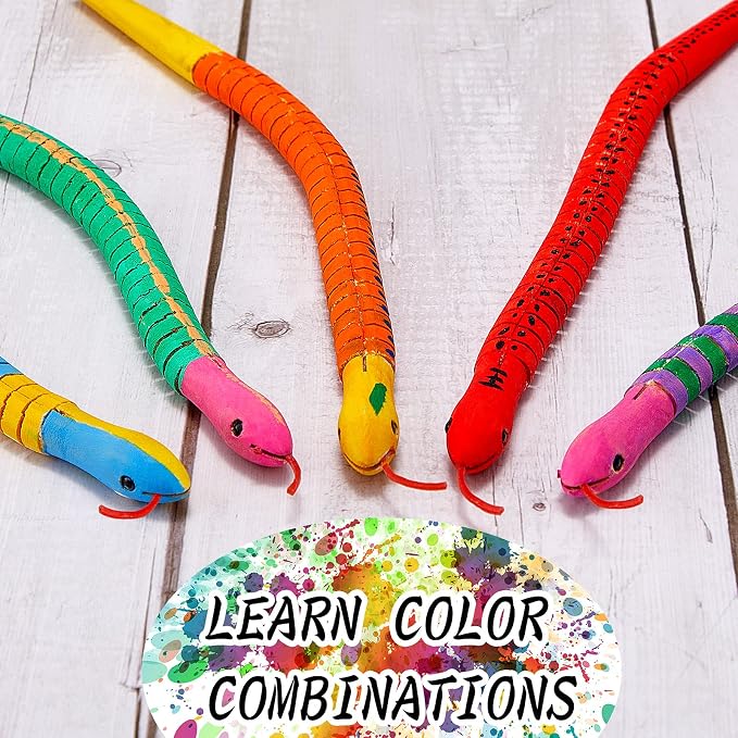 Gejoy 100 Pieces 12 Inch Wooden Snakes Unfinished Wiggly Jointed Flexible Wood
