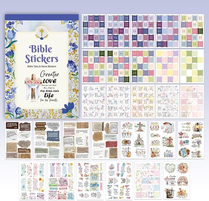 320 Pcs Bible Tabs with Christian Stickers