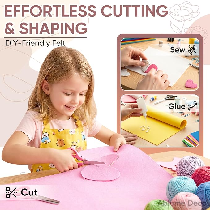 Soft Felt Fabric Sheet 18" x 36", 1.6mm Acrylic Craft Felt, Coffee | Soft Thick