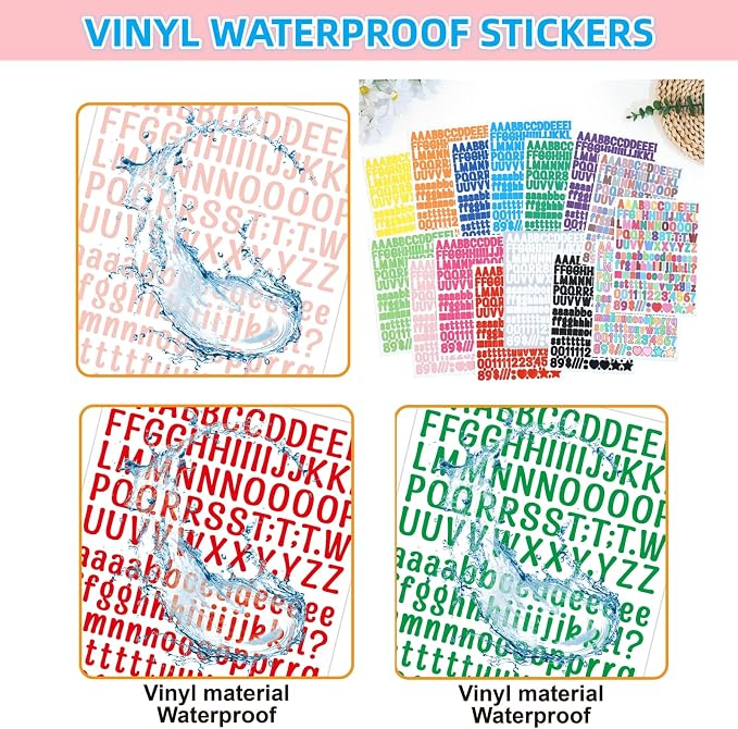 3040Pcs 20 Sheets Small Letter Number Stickers, 0.5inch Self-Adhesive Vinyl