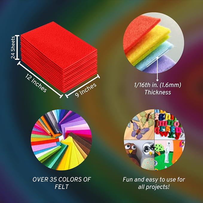 FabricLA Acrylic Felt Sheets for Crafts