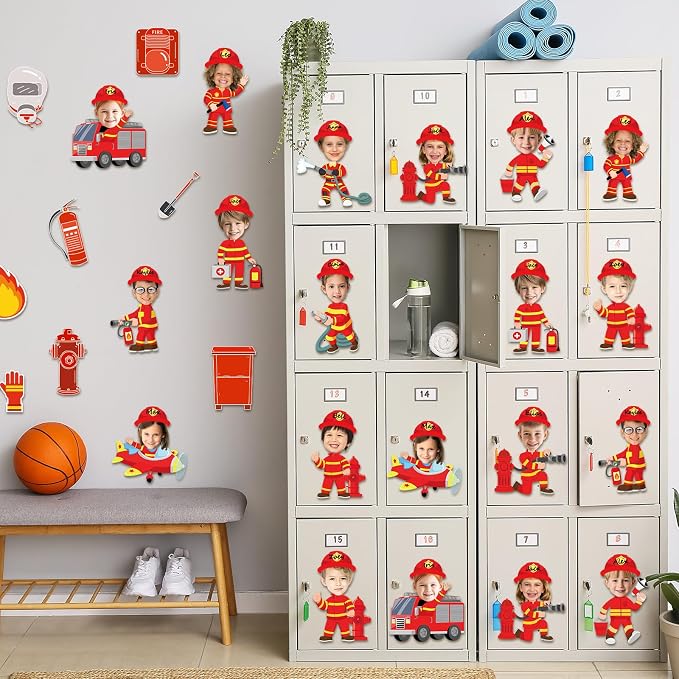 60pcs Firefighter Cutouts Fire Truck Bulletin Board Decorations Fireman Theme