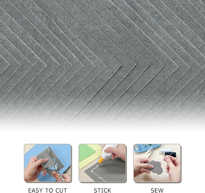 20Pcs Stiff Felt Sheets, 1.5mm Thick Felt Fabric Squares