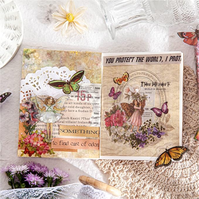 180Pcs Vintage Fairy Stickers Scrapbooking Floral Craft | High quality