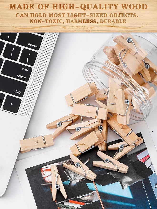 30pcs Cute Wooden Push Pin Clips