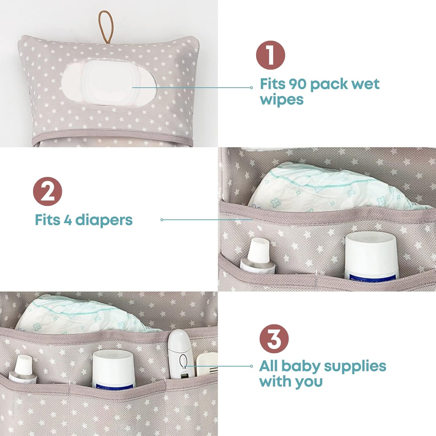 HAMUR Baby Diaper Bag Organizer – Travel-Friendly, Compact & Foldable | Stroller Pouch for Newborn Essentials – Must-Have for Boys & Girls Fox)
