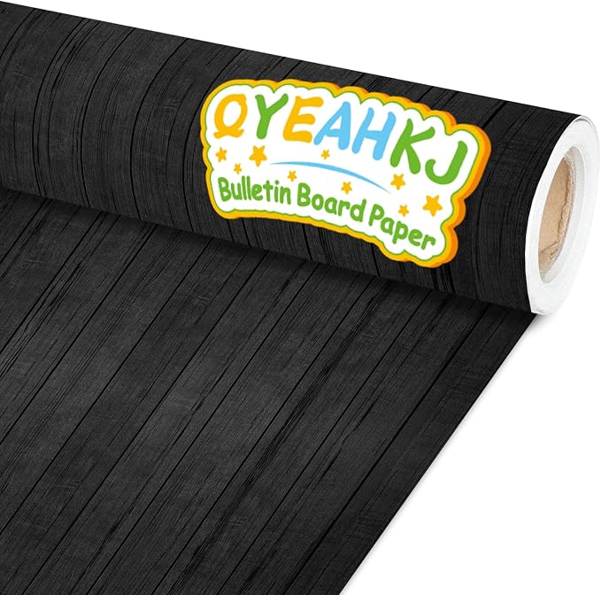 Qyeahkj Wood Grain Bulletin Board Paper Roll Rustic Bulletin Board Background