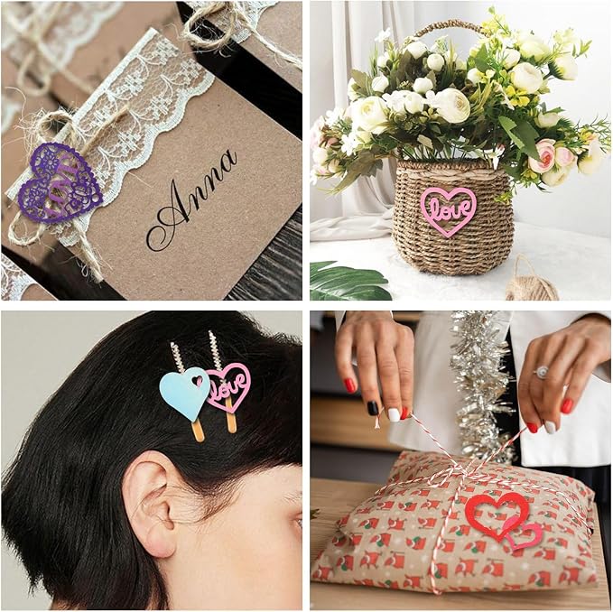45 pcs Mixed Styles Heart Theme Unfinished Wood Cutout Charms Love Sweet Wood