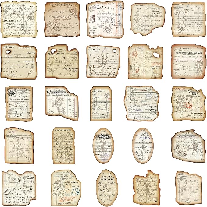 PRSTINCOL Vintage Journaling Stickers, Scrapbook Supplies
