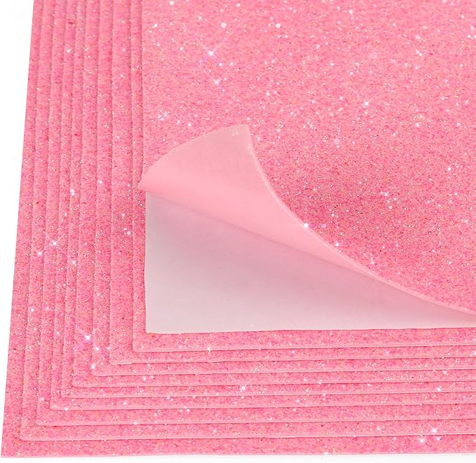 10 Sheets Glitter Paper Sheet for Crafts, A4 Cardstock Self-adhesive Paper for